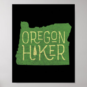 Oregon Hiker Outdoors Clic Retro Hiking Adventure  Poster