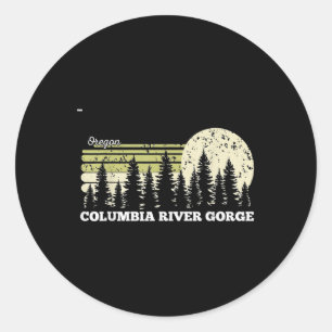 Oregon Hiking Columbia River Gorge Trees Nature Fo Classic Round Sticker