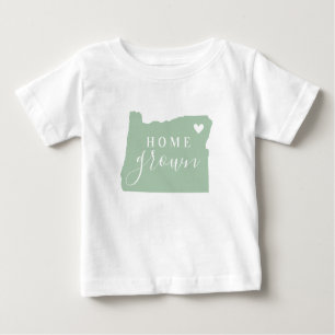 Oregon Home Grown   Editable Colours State Map Baby T-Shirt