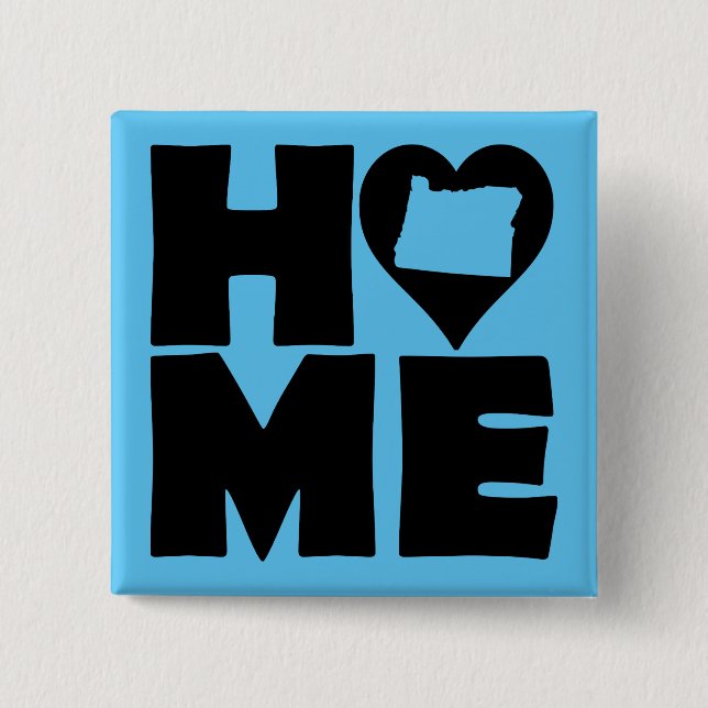 Oregon Home Heart State Button Badge Pin (Front)