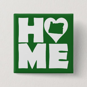 Oregon Home Heart State Button Badge Pin