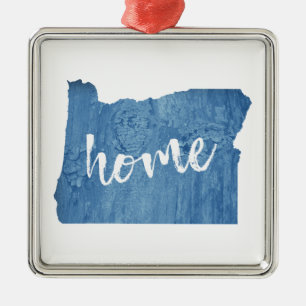 Oregon Home Wood Grain Metal Ornament
