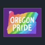 Oregon Illustrated Map PRIDE RAINBOW  Postcard<br><div class="desc">Check out this colourful Oregon map drawing. Change the background colour or add your own text. Visit my shop for more!</div>