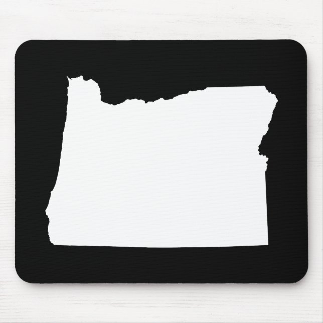 Oregon in White and Black Mouse Pad (Front)