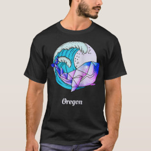 Oregon Japanese Paint Geometric Orca Killer Whale T-Shirt