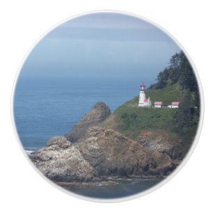 Oregon Lighthouse Ceramic Knob