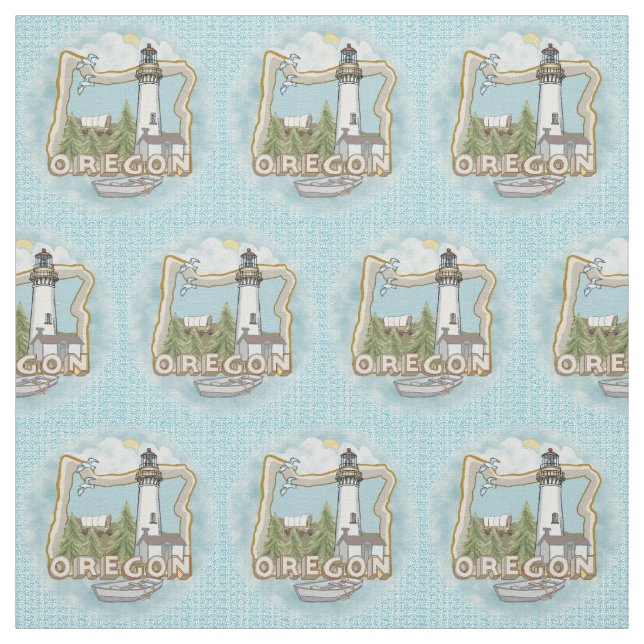Oregon Lighthouse Fabric (Swatch)