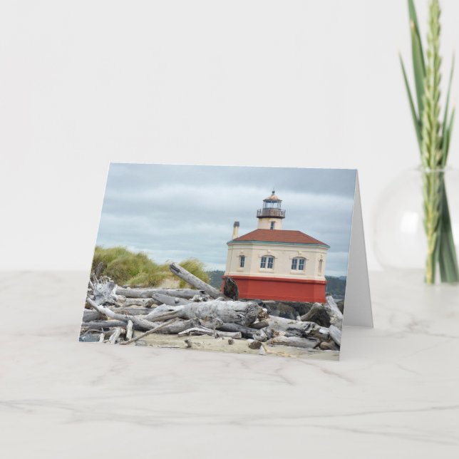 Oregon lighthouse landscape greeting card (Front)
