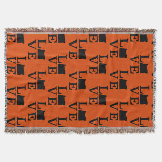 Oregon LOVE Black Throw Blanket