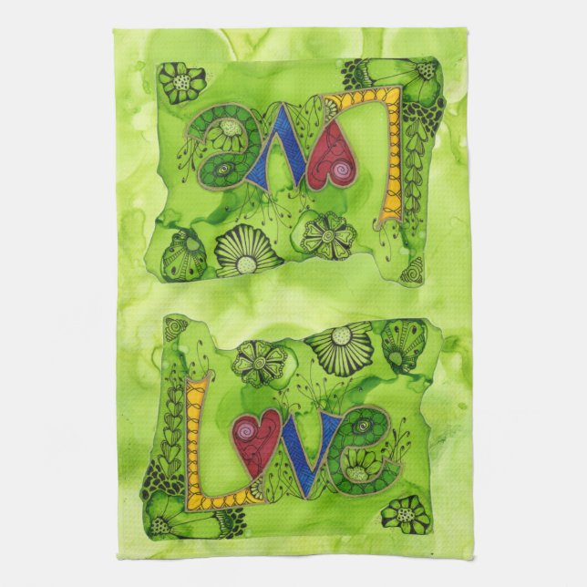 Oregon Love over stove Kitchen Towel (Vertical)