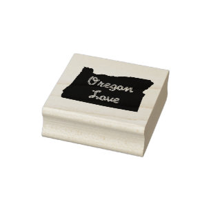 Oregon LOVE Rope Black Rubber Stamp