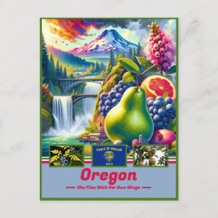 Oregon Majestic Wonders: Nature & Landmarks Postcard