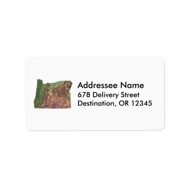 Oregon Map Address Label (Front)