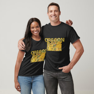 Oregon Map and Text T-Shirt