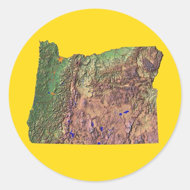 Oregon Map Sticker (Front)