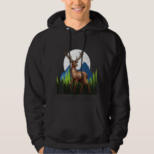 Oregon Mountain Deer Hunter Sunset Vintage Retro H Hoodie