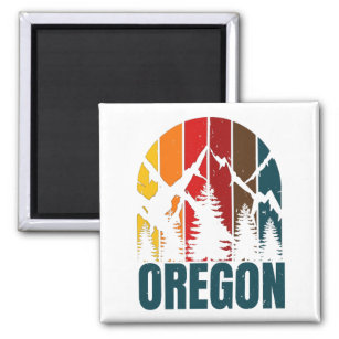 Oregon Mountains Retro Vintage Magnet