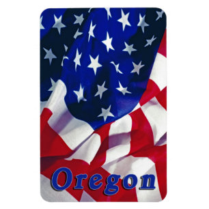 Oregon on Flag United States of America Magnet