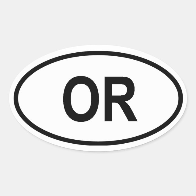 Oregon "OR" Oval Sticker (Front)
