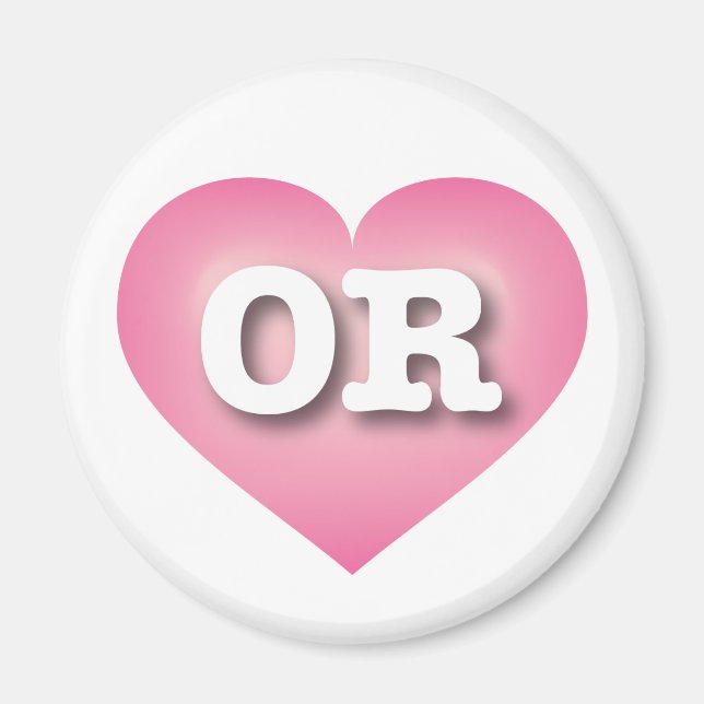 Oregon Pink Fade Heart - Big Love Magnet (Front)