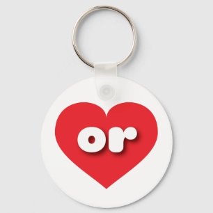 Oregon red heart - I love or Key Ring