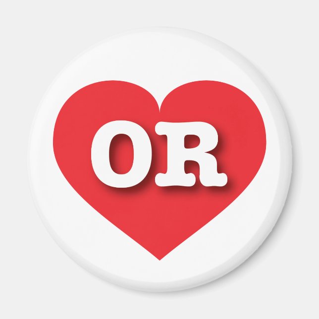 Oregon Red Heart - I love OR Magnet (Front)