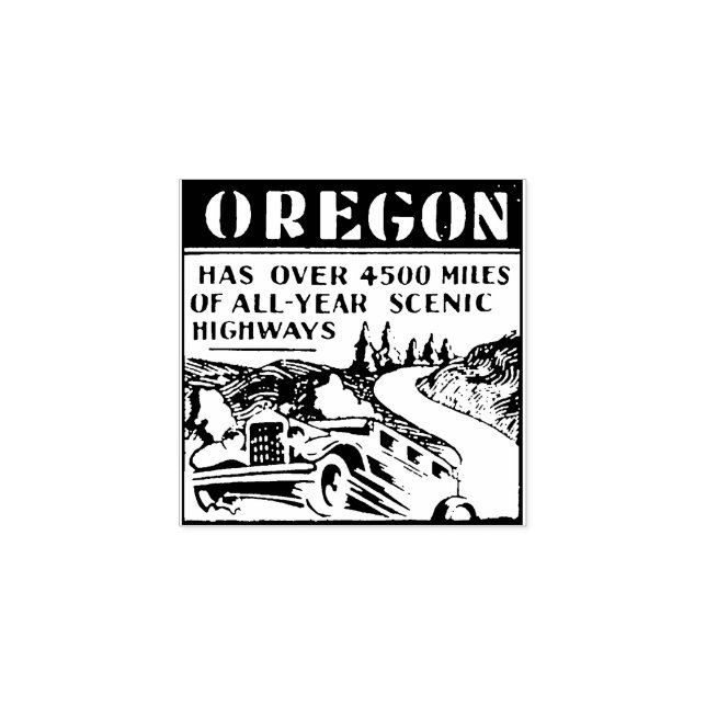 Oregon retro travel rubber stamp (Imprint)