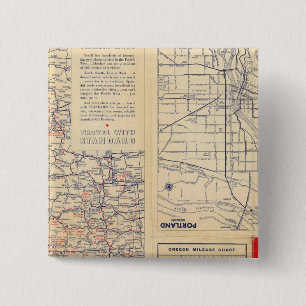 Oregon road map 15 cm square badge