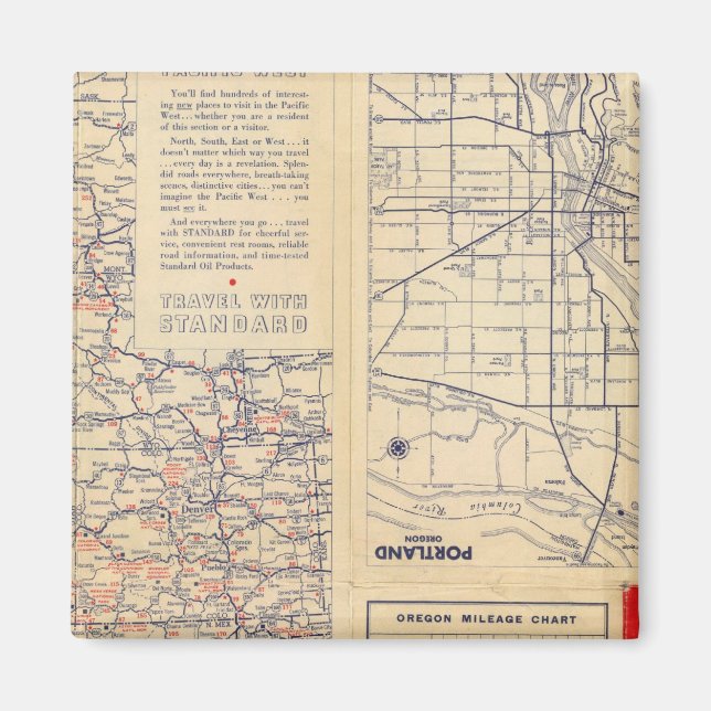 Oregon road map magnet (Front)