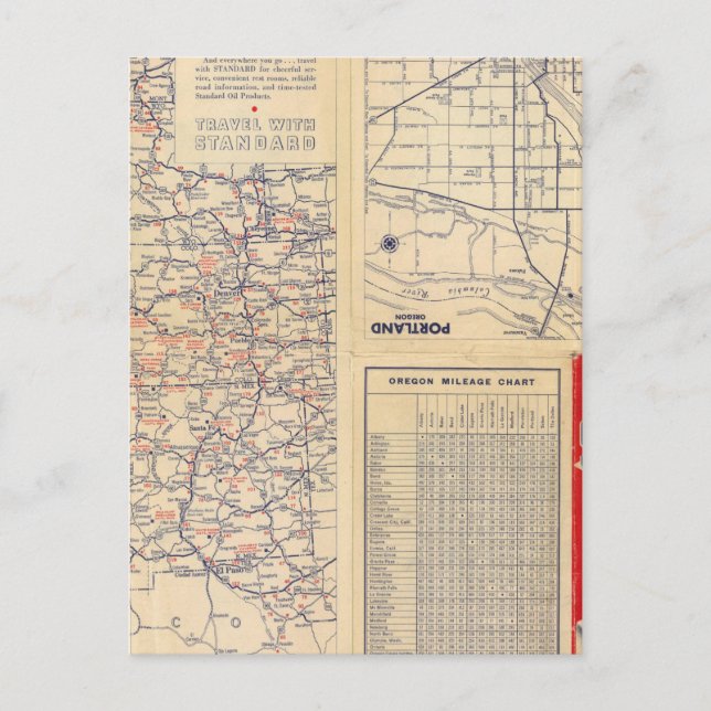 Oregon road map postcard (Front)