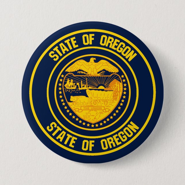 Oregon Round Emblem 7.5 Cm Round Badge (Front)