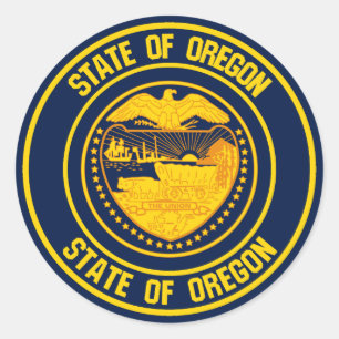 Oregon Round Emblem Classic Round Sticker