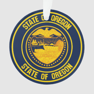Oregon Round Emblem Ornament