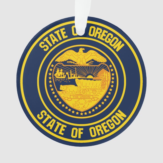 Oregon Round Emblem Ornament (Front)