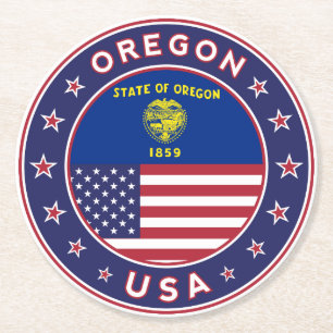 Oregon Round Paper Coaster