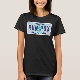 Oregon Running License Plate RUN PDX T-Shirt