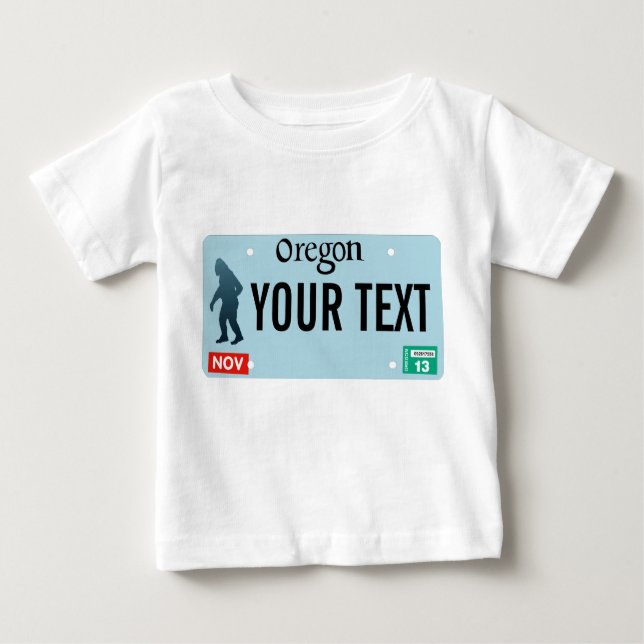 Oregon Sasquatch License Plate Baby T-Shirt (Front)