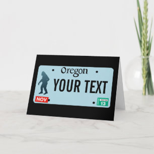 Oregon Sasquatch License Plate Card