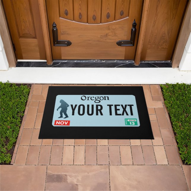 Oregon Sasquatch License Plate Doormat (Outdoor)
