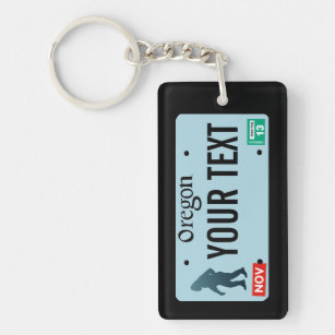 Oregon Sasquatch License Plate Key Ring