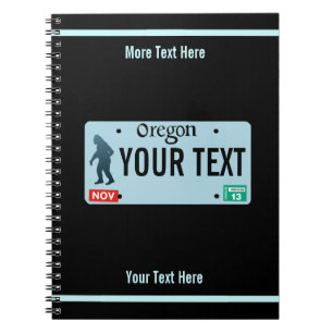 Oregon Sasquatch License Plate Notebook