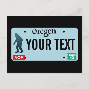 Oregon Sasquatch License Plate Postcard