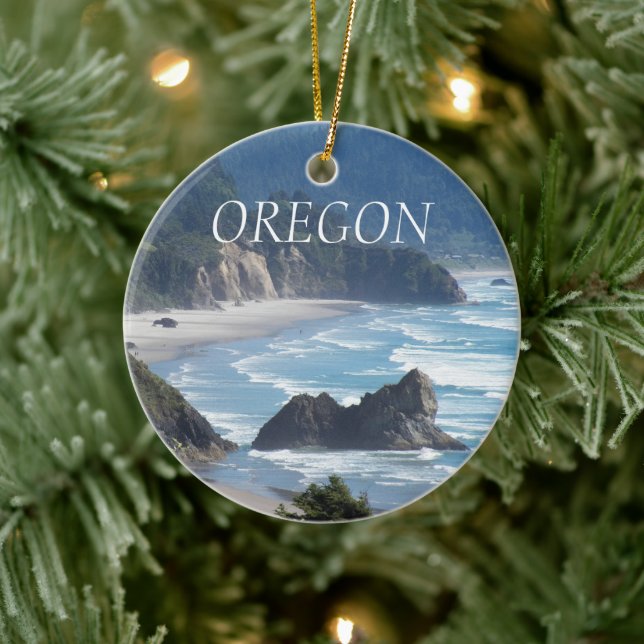 Oregon Scenic Coastline Holiday Ceramic Tree Decoration (Tree)
