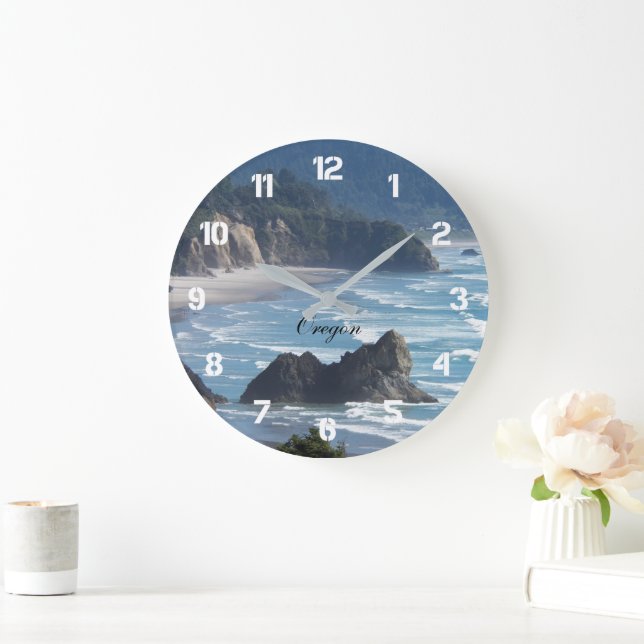 Oregon Scenic Coastline Seascape Large Clock (Home)