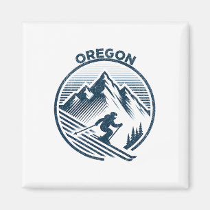 Oregon Ski Resort Winter Skiing Magnet