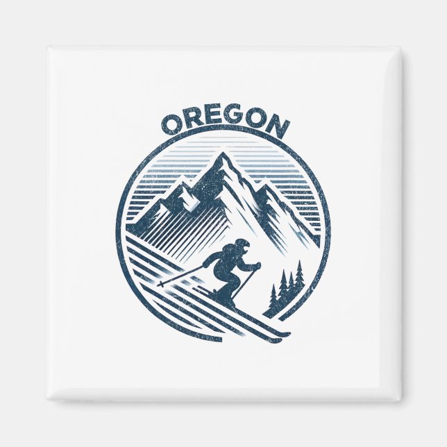 Oregon Ski Resort Winter Skiing  Magnet (Front)