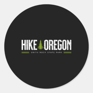 Oregon Smith Rock State Park Hike Tree Retro Graph Classic Round Sticker