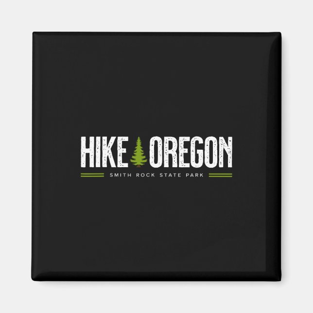 Oregon Smith Rock State Park Hike Tree Retro Graph Magnet (Front)