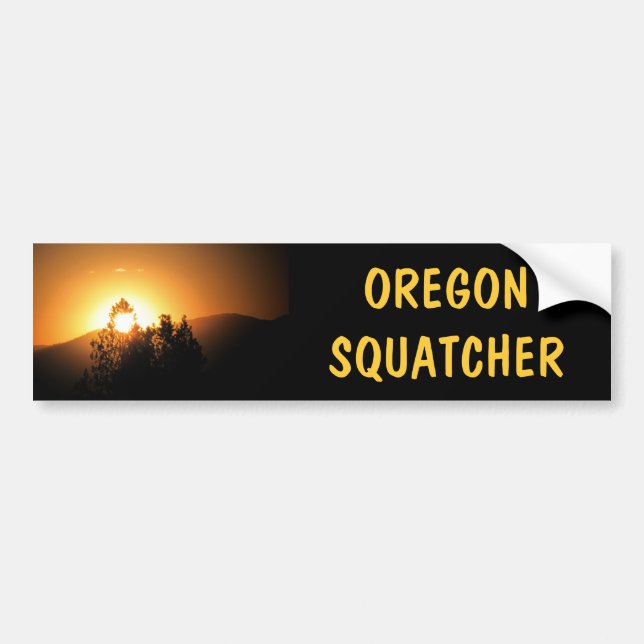 Oregon  Squatcher Bigfoot Hunter Bumper Sticker (Front)