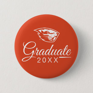 Oregon State Beavers   Beaver Head 6 Cm Round Badge